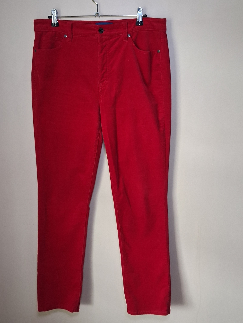 Talbots High Waist Straight Leg Red Corduroy Pants; Size 10